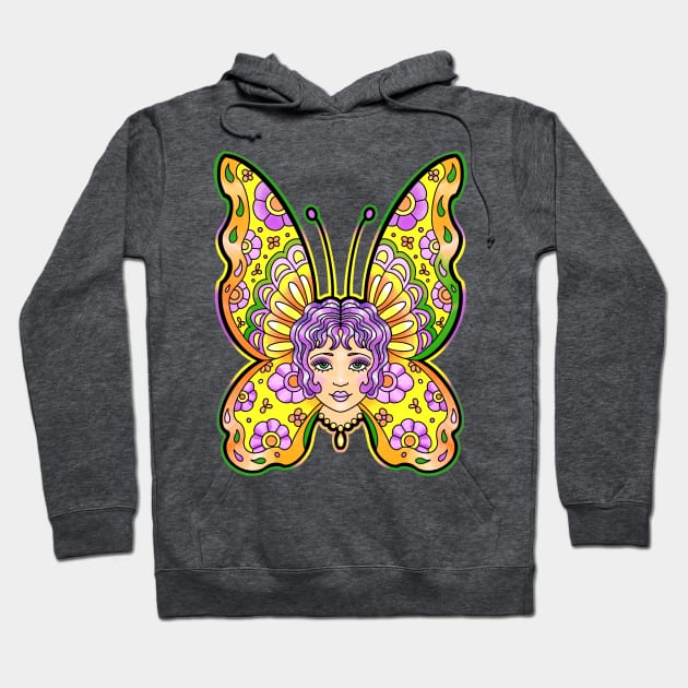 Butterfly girl traditional tattoo style Hoodie by weilertsen